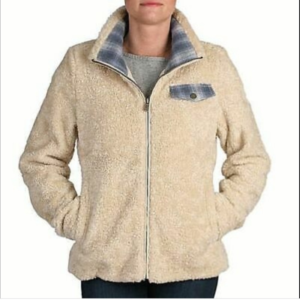 Pendleton Beige Fuzzy Zip Jacket‎